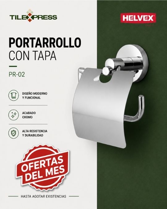 Promo Tile-Express, Helvex Portarrollo con tapa