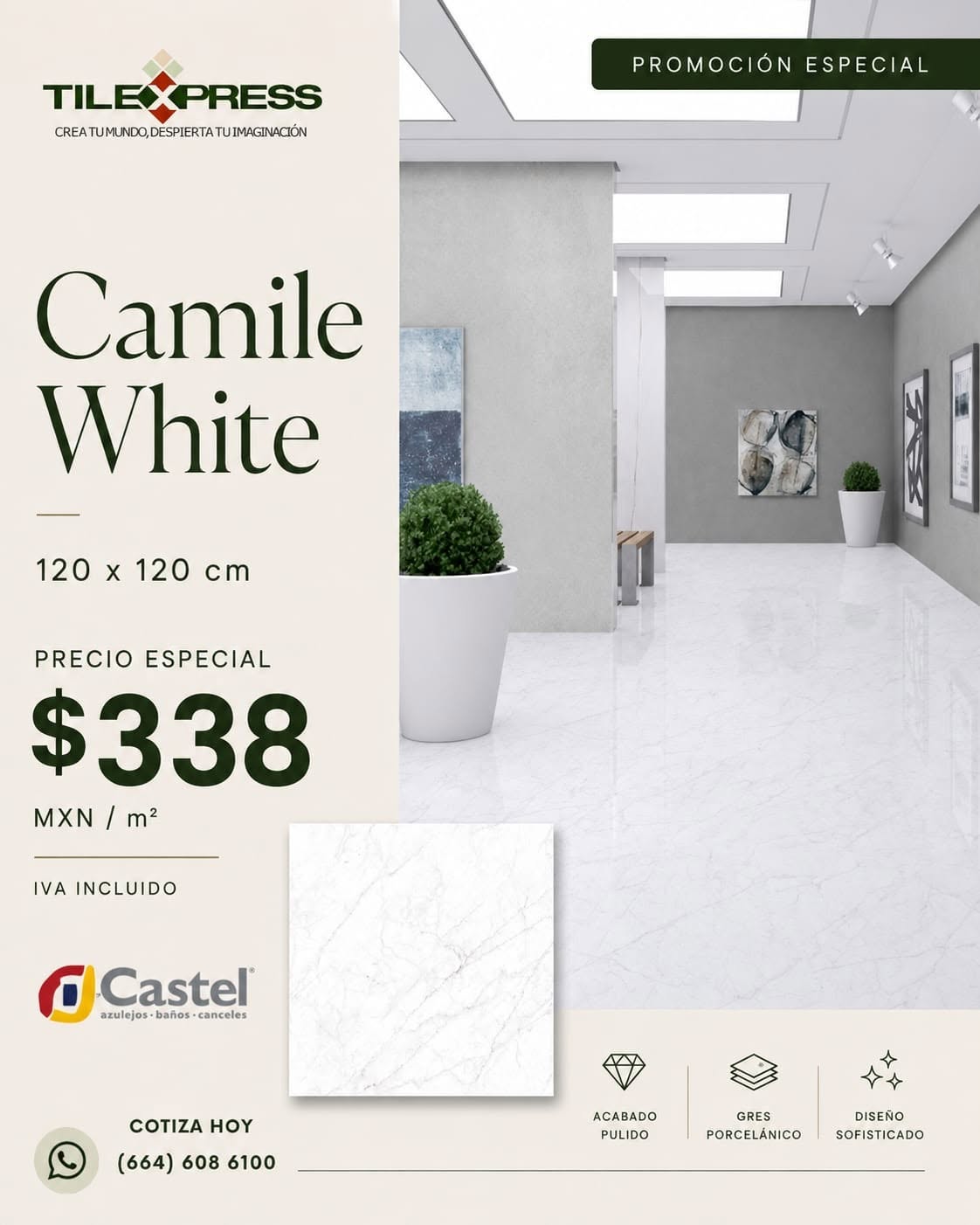 Promo Tile-Express, Castel Camile White